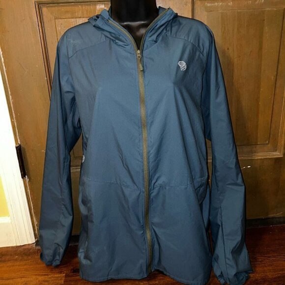 Mountain Hardwear Navy Blue Windbreaker Lightweight Rain Jacket Hooded - Picture 2 of 14